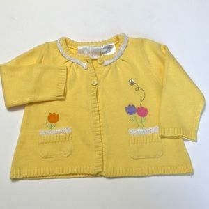 Beluga New York Yellow Tulip Embroidered Toddler Sweater size 18M